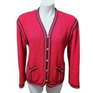 Vintage Castleberry wool blazer jacket classic red black 12 classic London New Y